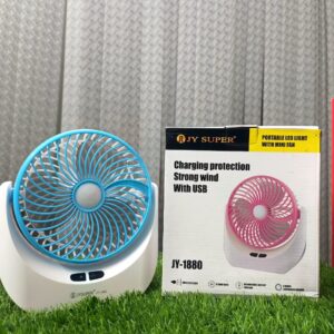 Joy Super, JY-1880 Professional Rechargeable fan rechargeable Portable USB Fan with LED Light