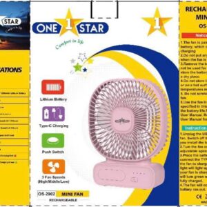 One Star OS-2902 Rechargeable Mini Fan