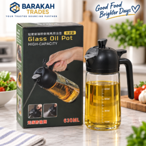 Glass Oil Pot and Sprayer (630ml) 2-in-1
