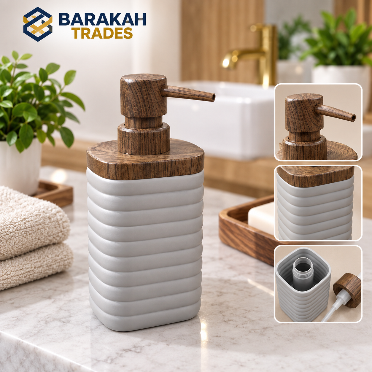 Nordic Wave Ribbed Soap and Lotion Dispenser