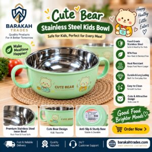 Cute Bear Stainless Steel Kids Bowl